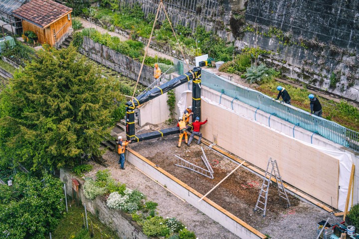 Frutiger AG Holzbau Einsatz mit Heli 2020 19